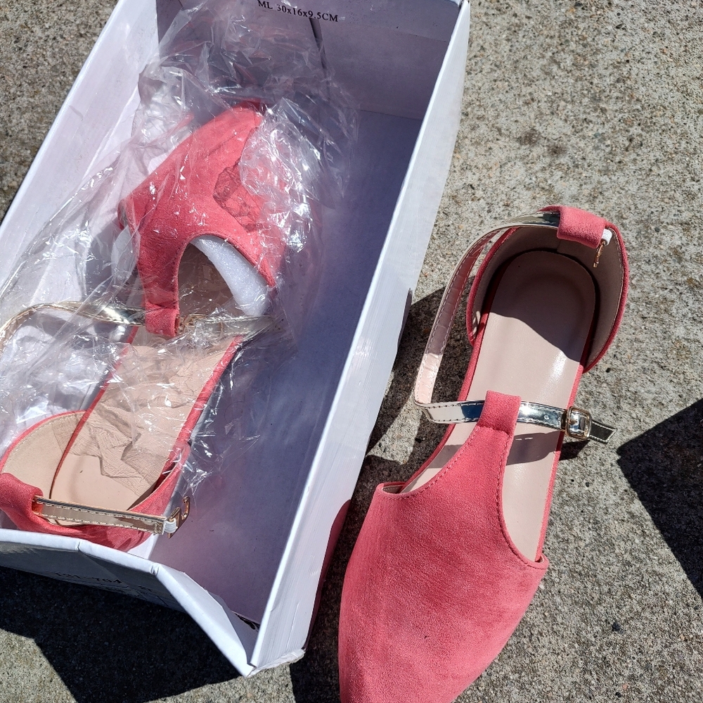 Red Ankle Strap Flats